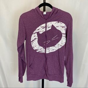 3 FOR $15 CatLadyBox Purple Zip Up Hoodie, size Medium
